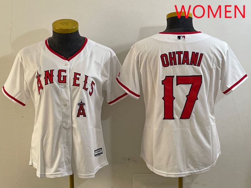 Women Los Angeles Angels #17 Ohtani White Game 2025 Nike MLB Jersey style 3->women mlb jersey->Women Jersey